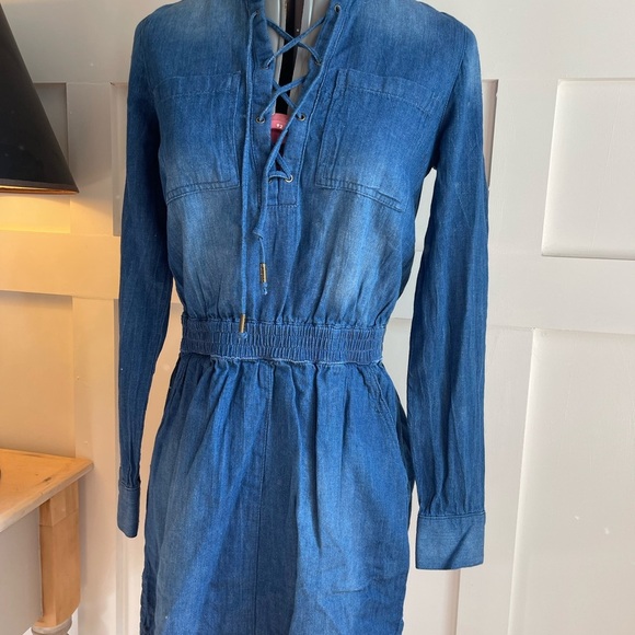 Guess Long Sleeve Denim Dress Size XS - Picture 5 of 9